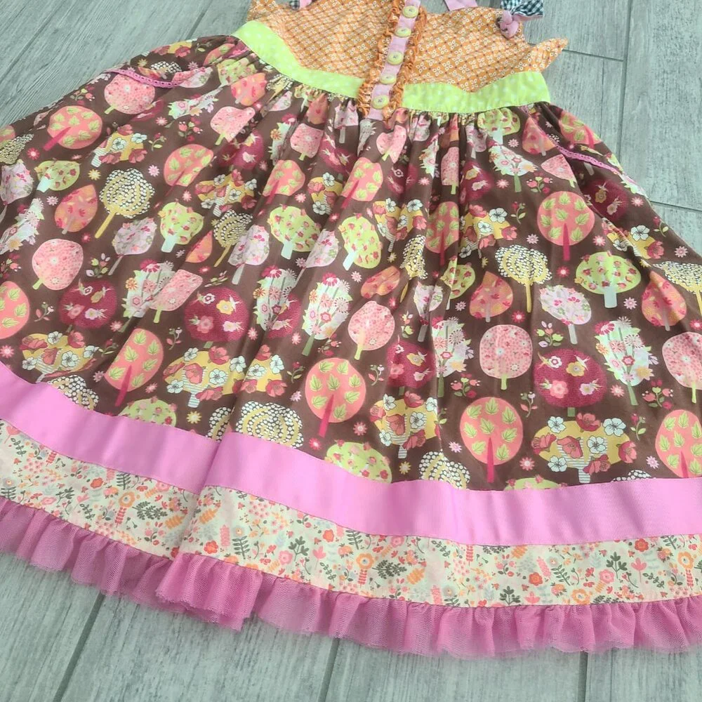 Matilda Jane Girls Multicolor Patchwork Halter Dress Size 12